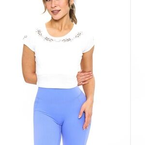 BuffBunny White Embellished Crop Top